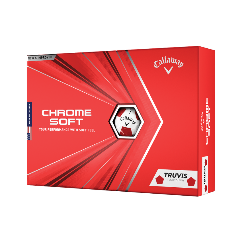 2020 Chrome Soft Truvis Red Golf Balls - View 1