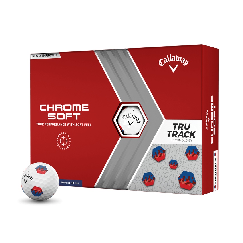 Chrome Soft Red and Blue TruTrack Golf Balls - View 1