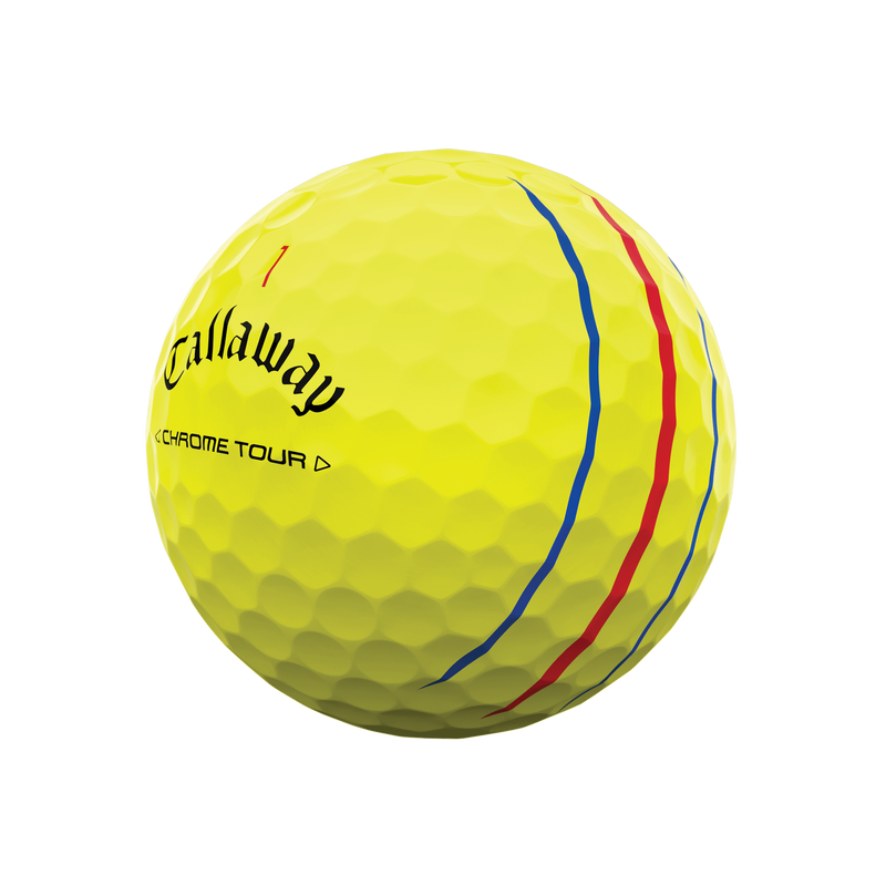 Chrome Tour Triple Track Yellow Golf Balls - View 2