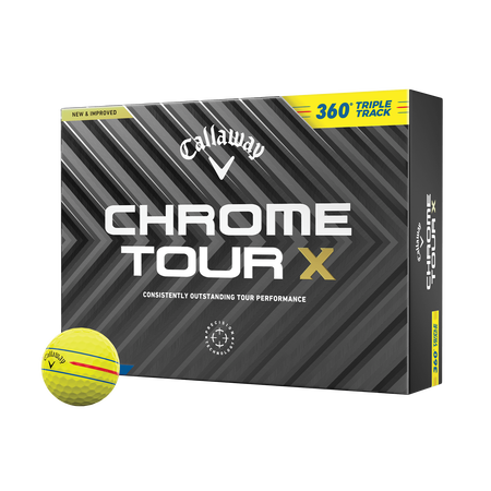 Chrome Tour X 360 Triple Track Yellow Golf Balls