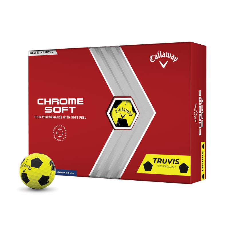 Chrome Soft 22 Truvis Yellow and Black Golf Balls - View 1