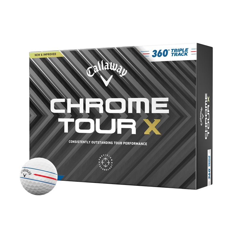 Chrome Tour X 360 Triple Track Golf Balls - View 1