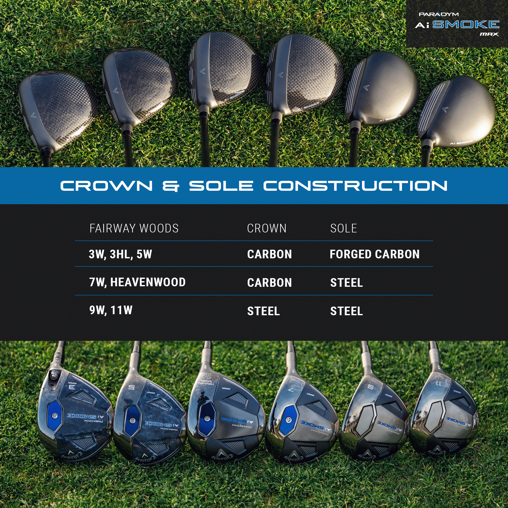 高品質の人気 Paradym Woods Fairway MAX Smoke Ai クラブ