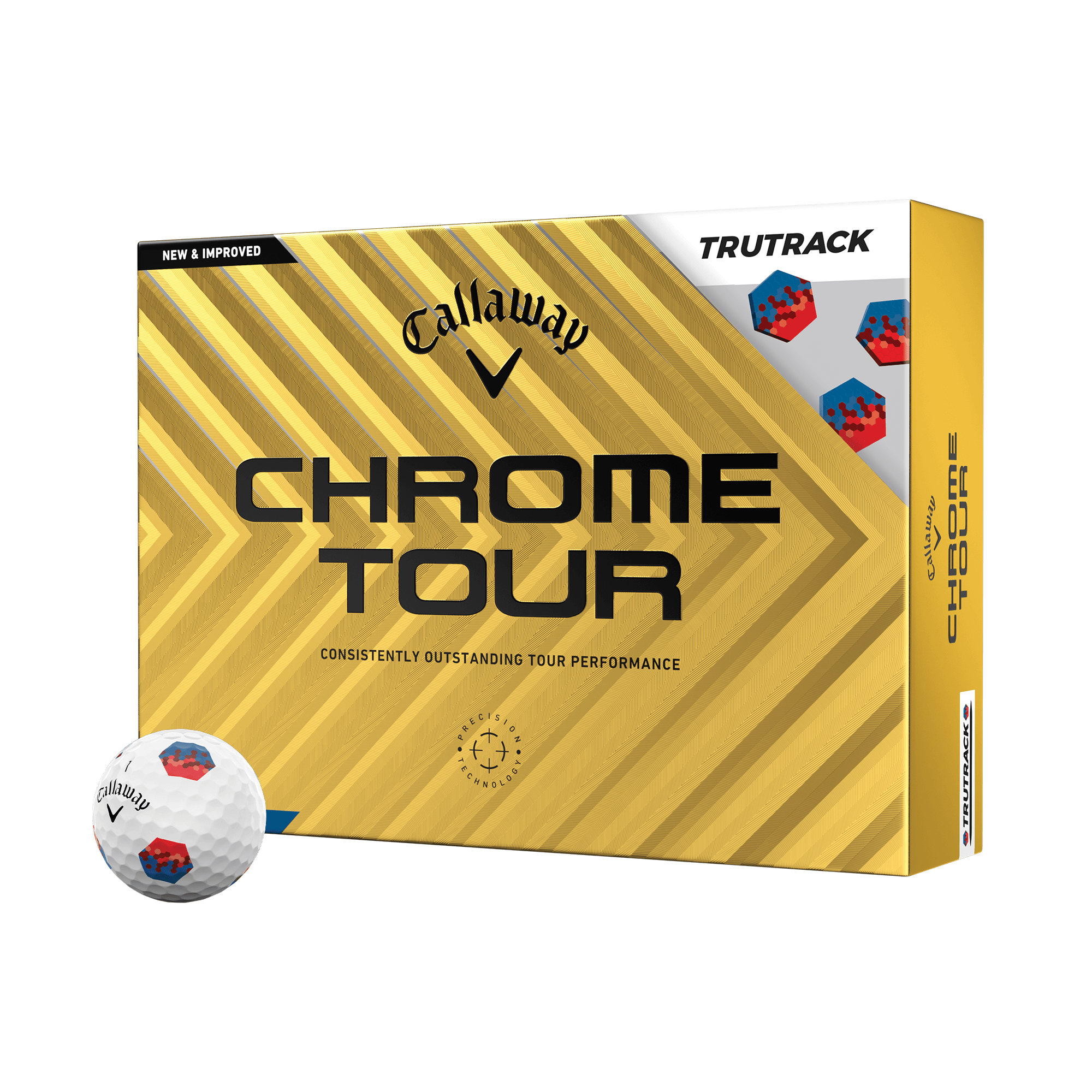 キャロウェイCHROME TOUR TRUTRACK ゴルフボール8スリーブ Chrome Tour TruTrack Golf Balls
