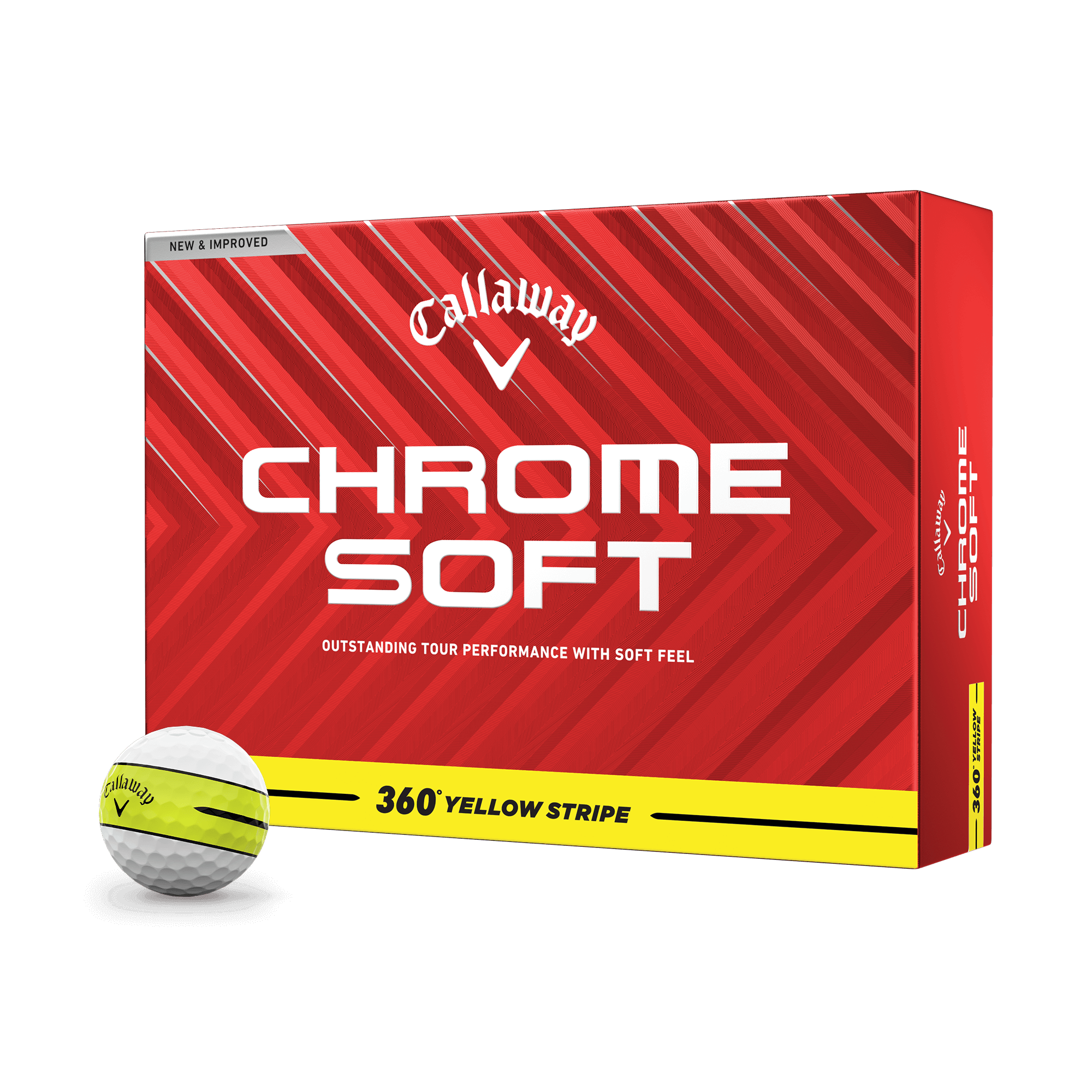 Chrome Soft 360 Yellow Stripe Golf Balls