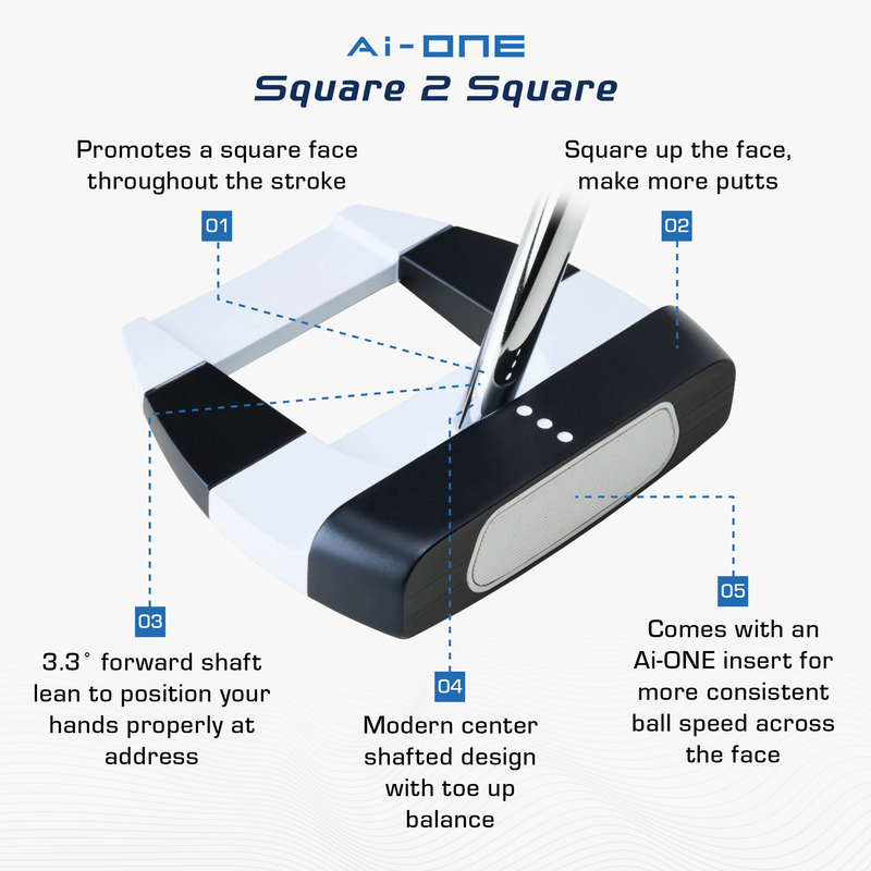 オデッセイ Ai-One Square 2 Square DW 34inc Ai-ONE Square 2 Square Double Wide Putter