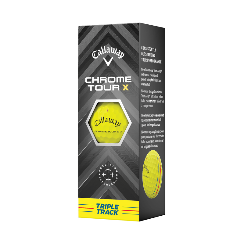Chrome Tour X Triple Track Yellow Golf Balls - View 4
