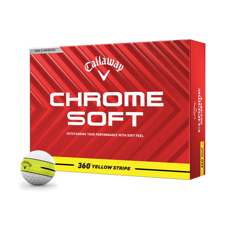 Chrome Soft 360 Yellow Stripe Golf Balls