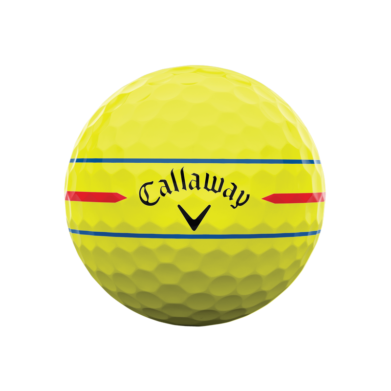 Chrome Tour X 360 Triple Track Yellow Golf Balls - View 3