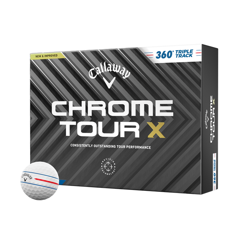 Chrome Tour X 360 Triple Track Golf Balls - View 1