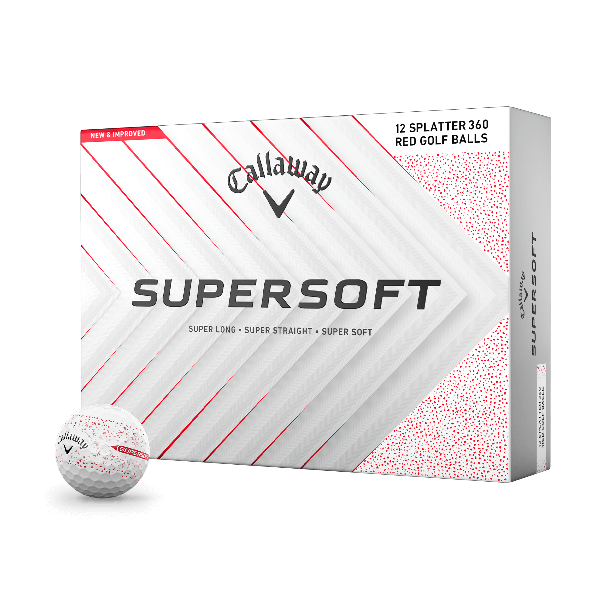 Supersoft Splatter 360 Red Golf Balls