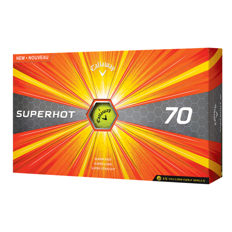 Superhot 70 15-Pack Yellow Logo Golf Balls - View 1