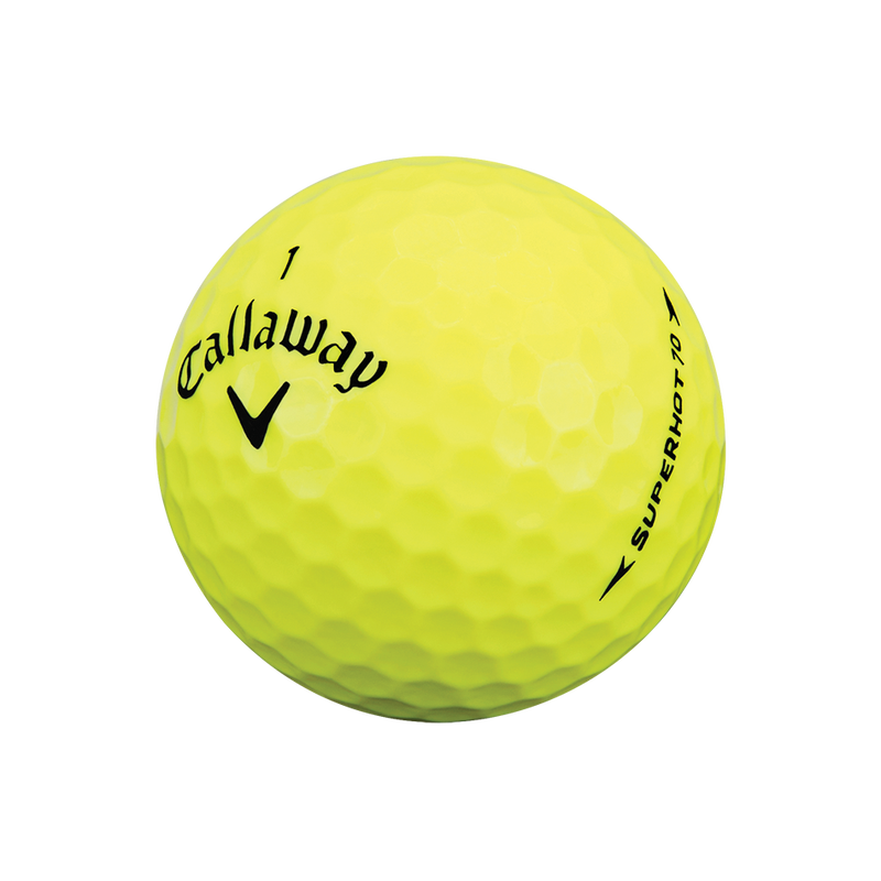 Superhot 70 15-Pack Yellow Logo Golf Balls - View 3