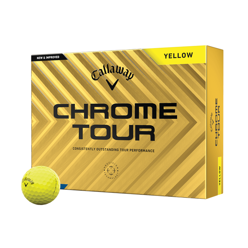 Chrome Tour Yellow Golf Balls - View 1