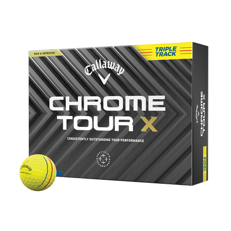 Chrome Tour X Triple Track Yellow Golf Balls