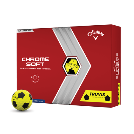 Balles de golf Chrome Soft Truvis jaune et noir