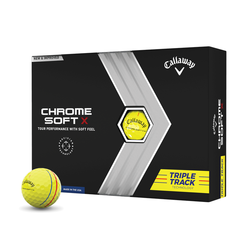 Balles de golf Chrome Soft X Triple Track jaunes - View 1