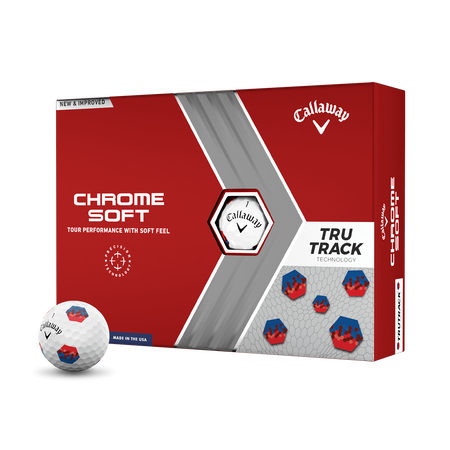 Balles de golf Chrome Soft TruTrack en rouge et bleu