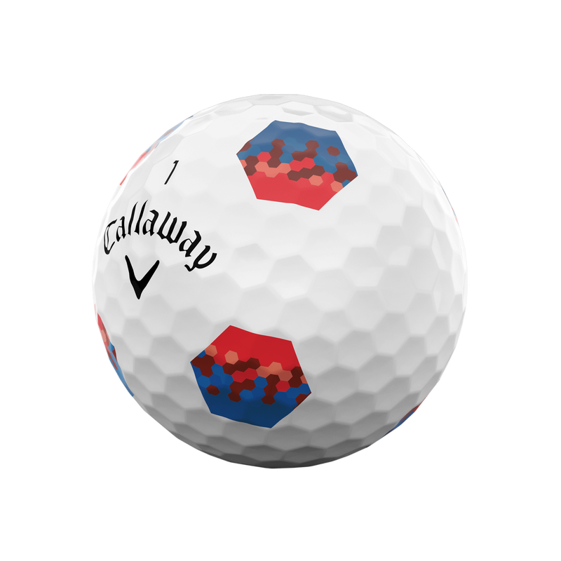 Balles de golf Chrome Soft TruTrack en rouge et bleu - View 2