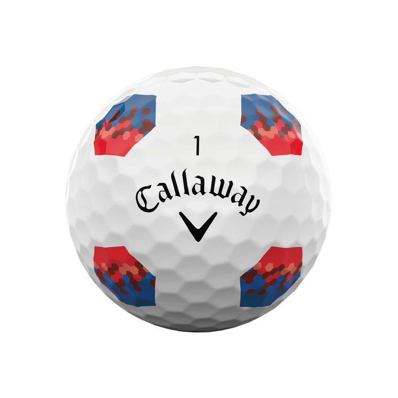 Balles de golf Chrome Soft TruTrack en rouge et bleu - View 3