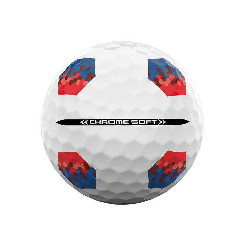 Balles de golf Chrome Soft TruTrack en rouge et bleu - View 4