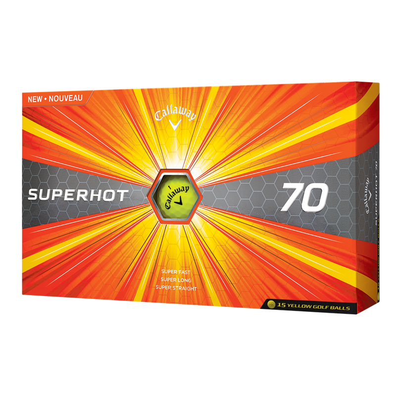 Superhot 70 15-Pack Yellow Logo Golf Balls - View 1