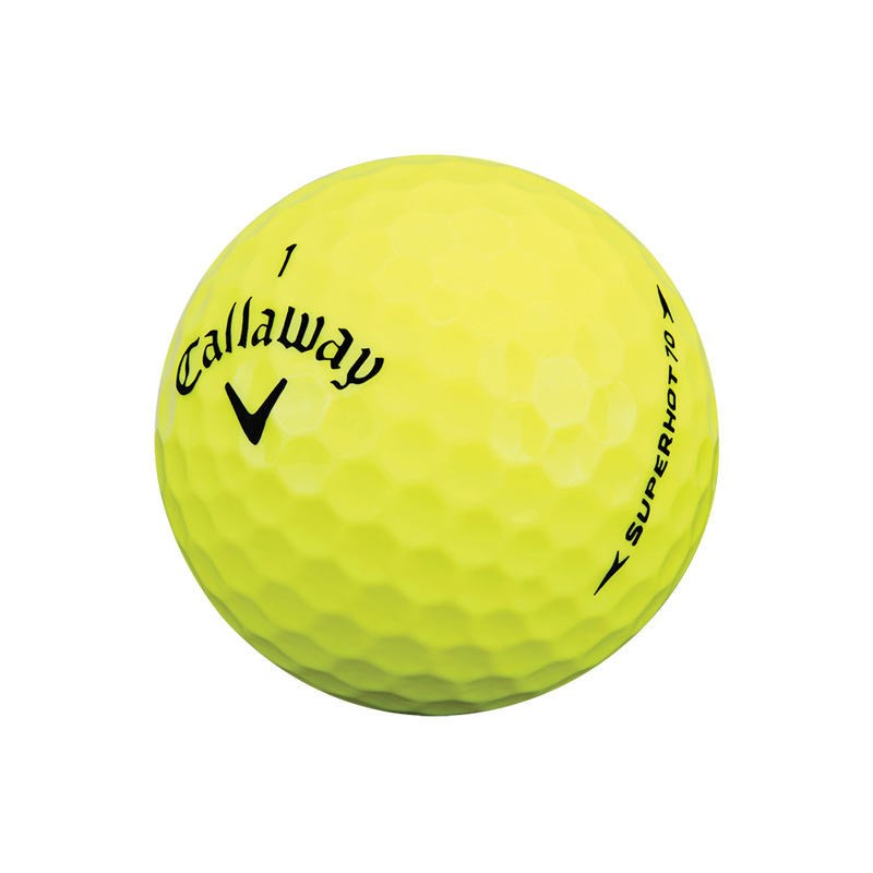 Superhot 70 15-Pack Yellow Logo Golf Balls - View 3