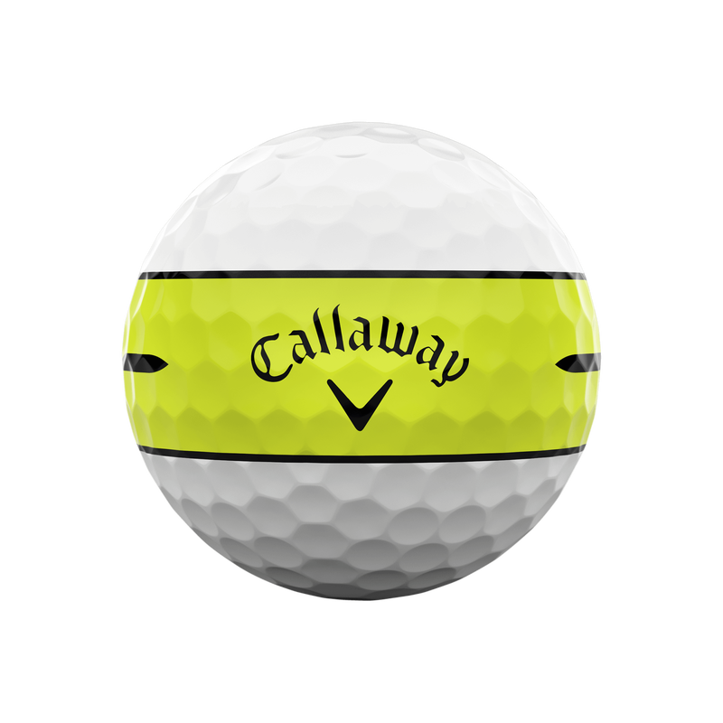 Chrome Tour X 360 Yellow Stripe Golf Balls - View 3