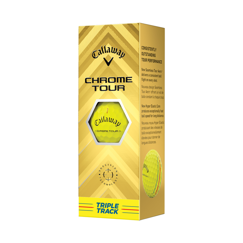Balles de golf Chrome Tour Triple Track Jaunes - View 5