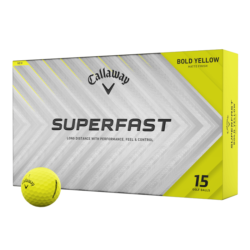 Balles de Golf Superfast Bold Yellow 15-Pack - View 1