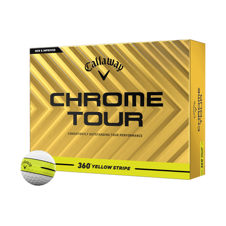 Chrome Tour 360 Yellow Stripe Golf Balls