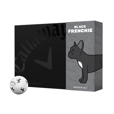 Chrome Tour Small Dogs: Black French Bulldog Golf Balls