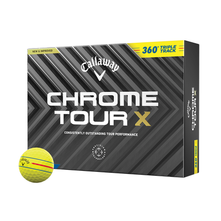 Balles de Golf Chrome Tour X 360 Triple Track Jaune