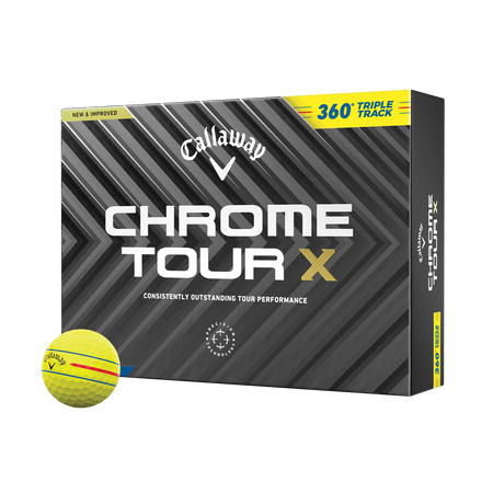 Balles de Golf Chrome Tour X 360 Triple Track Jaune