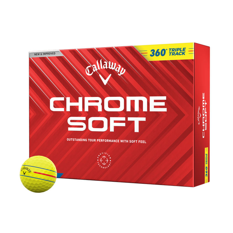 Balles de Golf Chrome Soft 360 Triple Track Jaunes - View 1