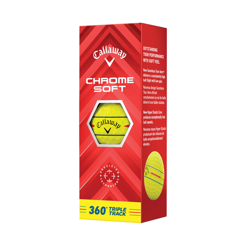 Balles de Golf Chrome Soft 360 Triple Track Jaunes - View 4
