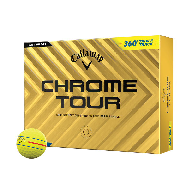 Balles de golf Chrome Tour 360 Triple Track Jaunes - View 1