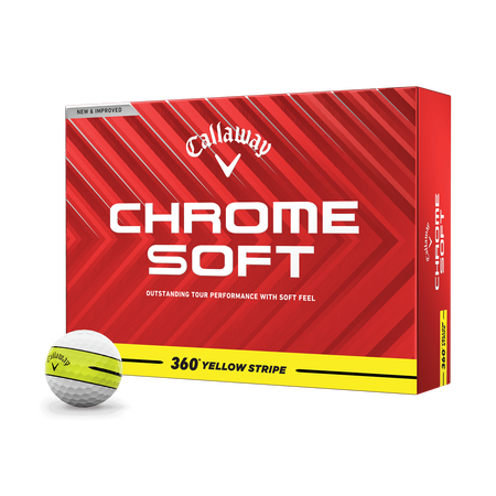 Balles de golf Chrome Soft 360 bande jaune
