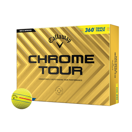 Balles de golf Chrome Tour 360 Triple Track Jaunes