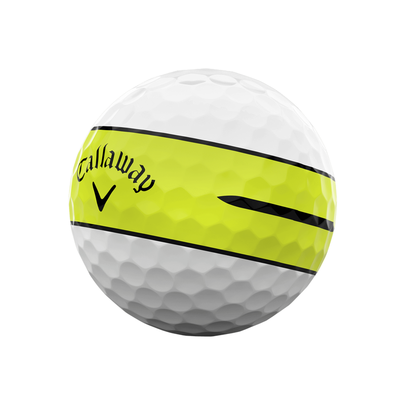 Chrome Tour 360 Yellow Stripe Golf Balls - View 2