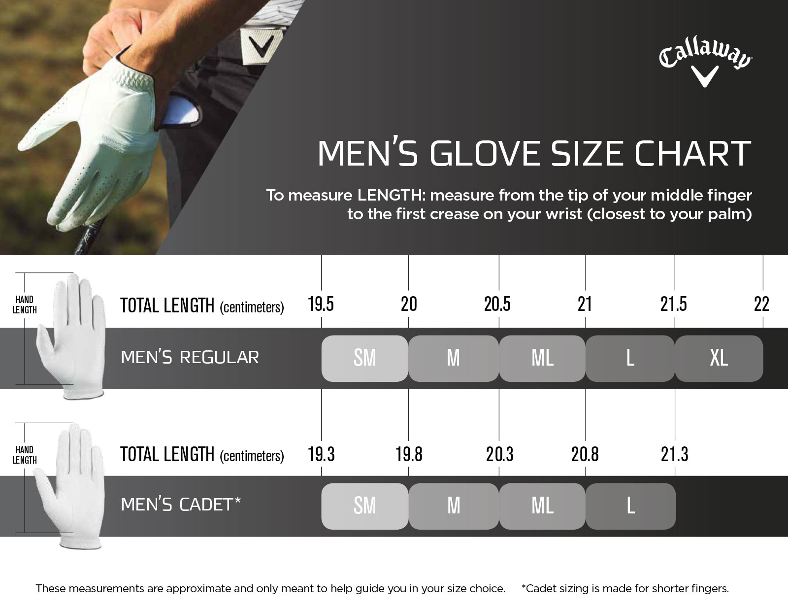 Ladies Golf Glove Size Chart